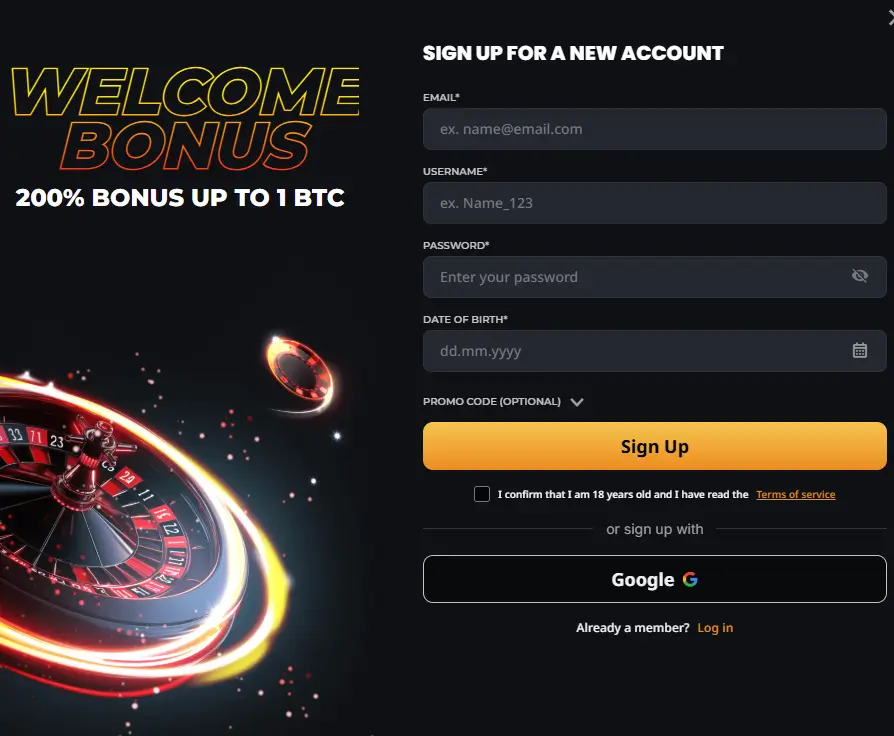 Instant Casino Registration